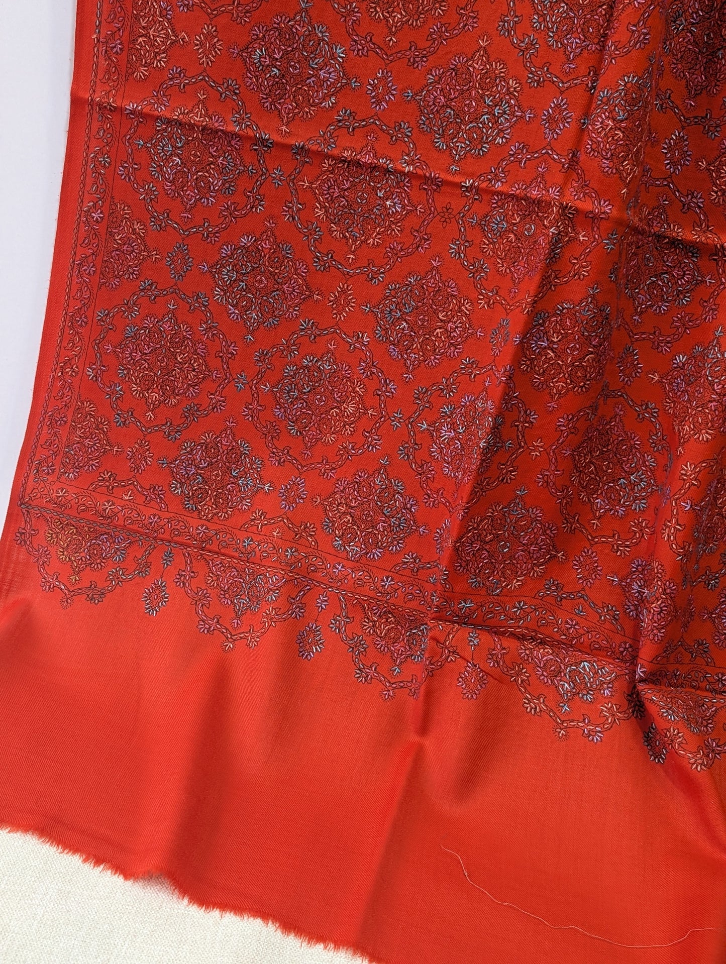 Pashmina Shawl | Hand Embroidery Beautiful Shawl in Sale | Orange