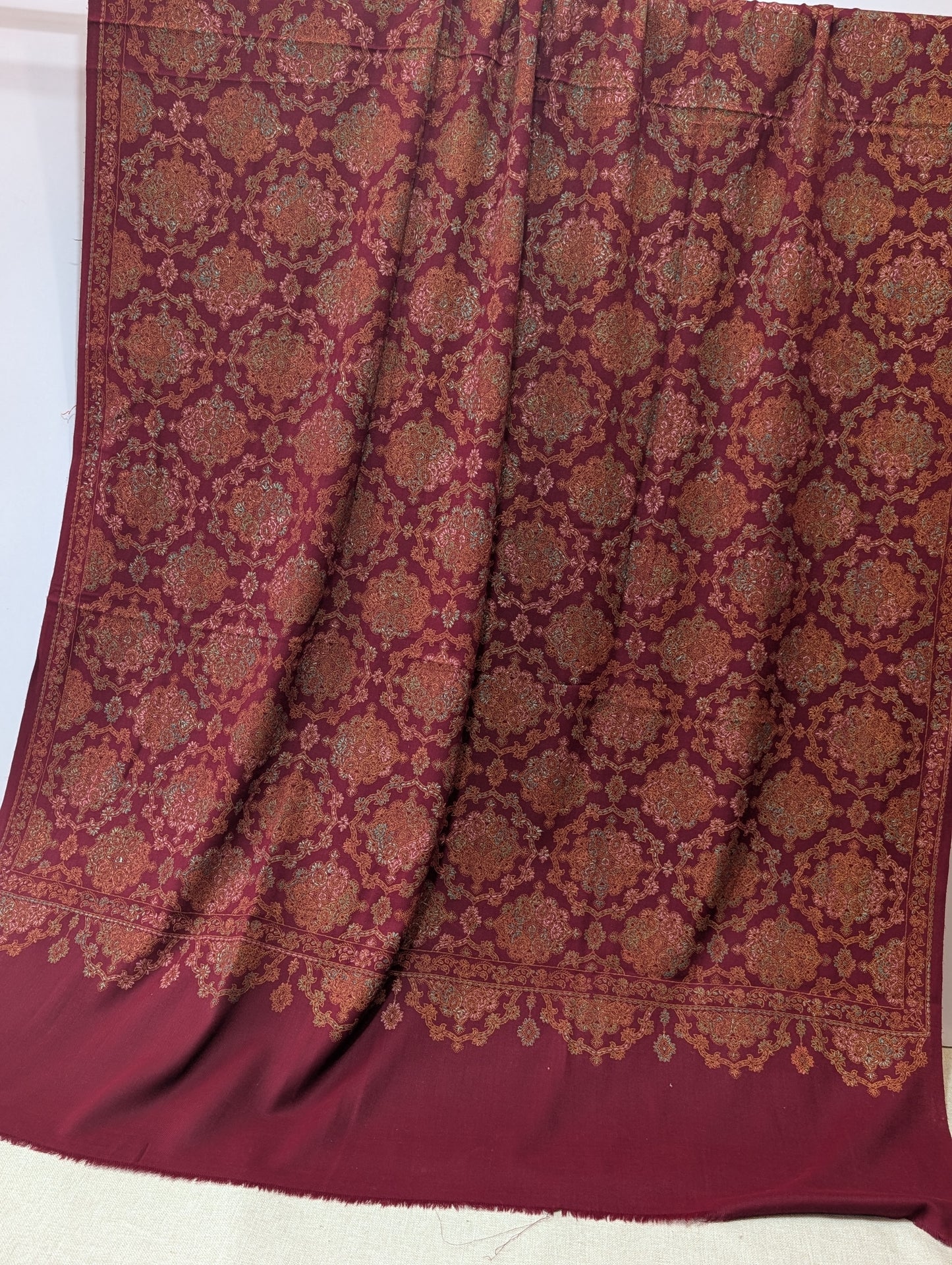 Pashmina Shawl | Hand Embroidery Beautiful Shawl in Sale | Maroon