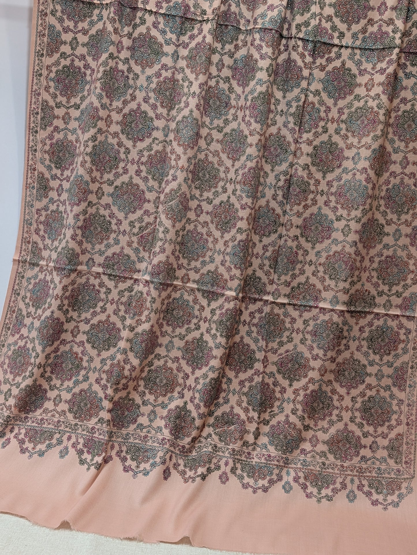 Pashmina Shawl | Hand Embroidery Beautiful Shawl in Sale | Peach Pink