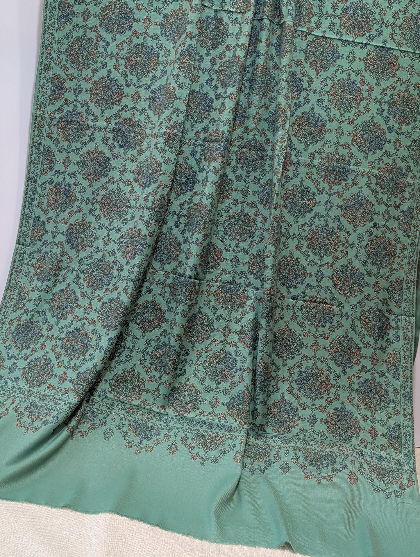 Pashmina Shawl | Hand Embroidery Beautiful Shawl in Sale | Pista Green