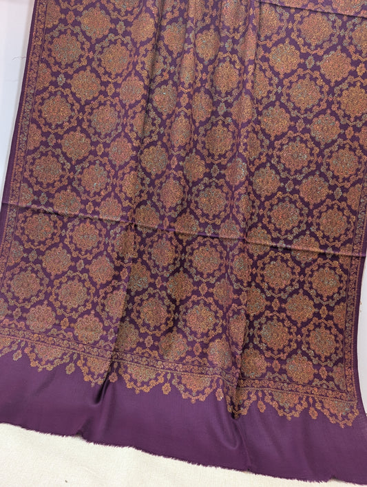 Pashmina Shawl | Hand Embroidery Beautiful Shawl in Sale | Purple