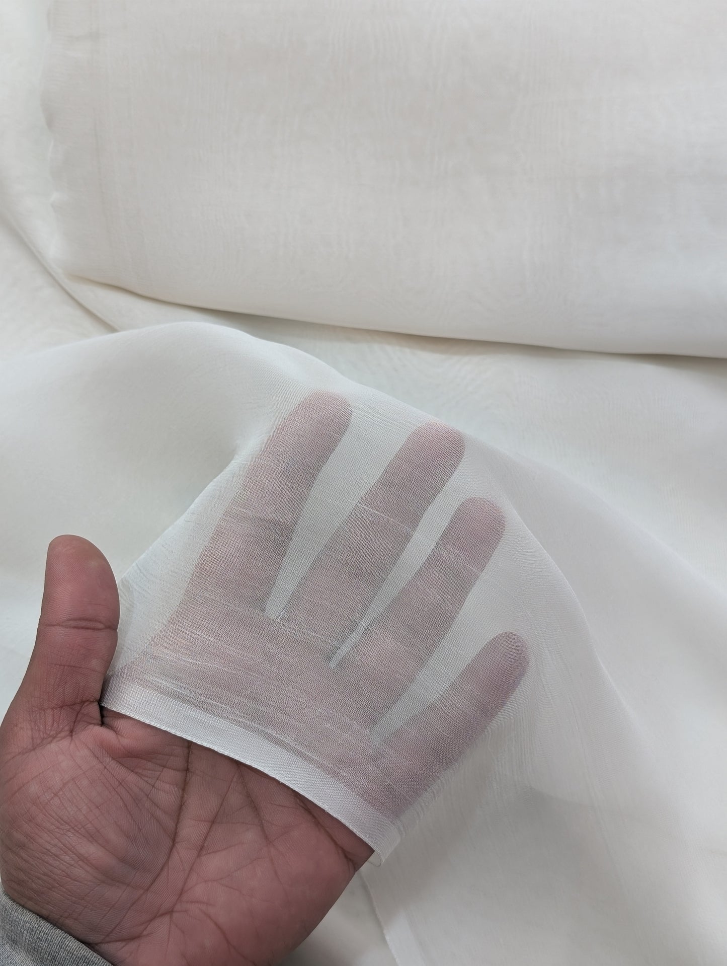 Plain Crinkle Chiffon Dupatta 2.75 Yards Dyeable | White