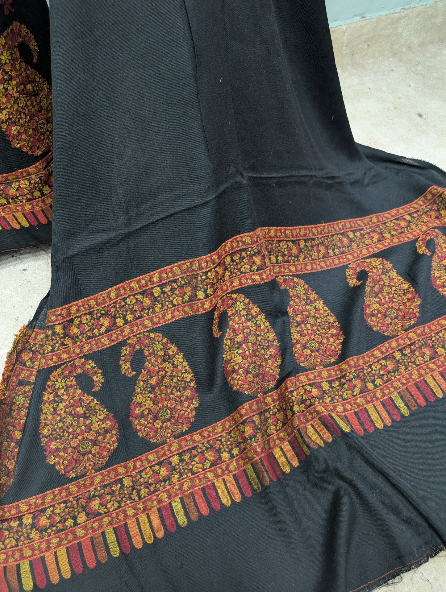 Special Kani Pashmina 3 Piece Unstitched Suit | Black Allover Suit