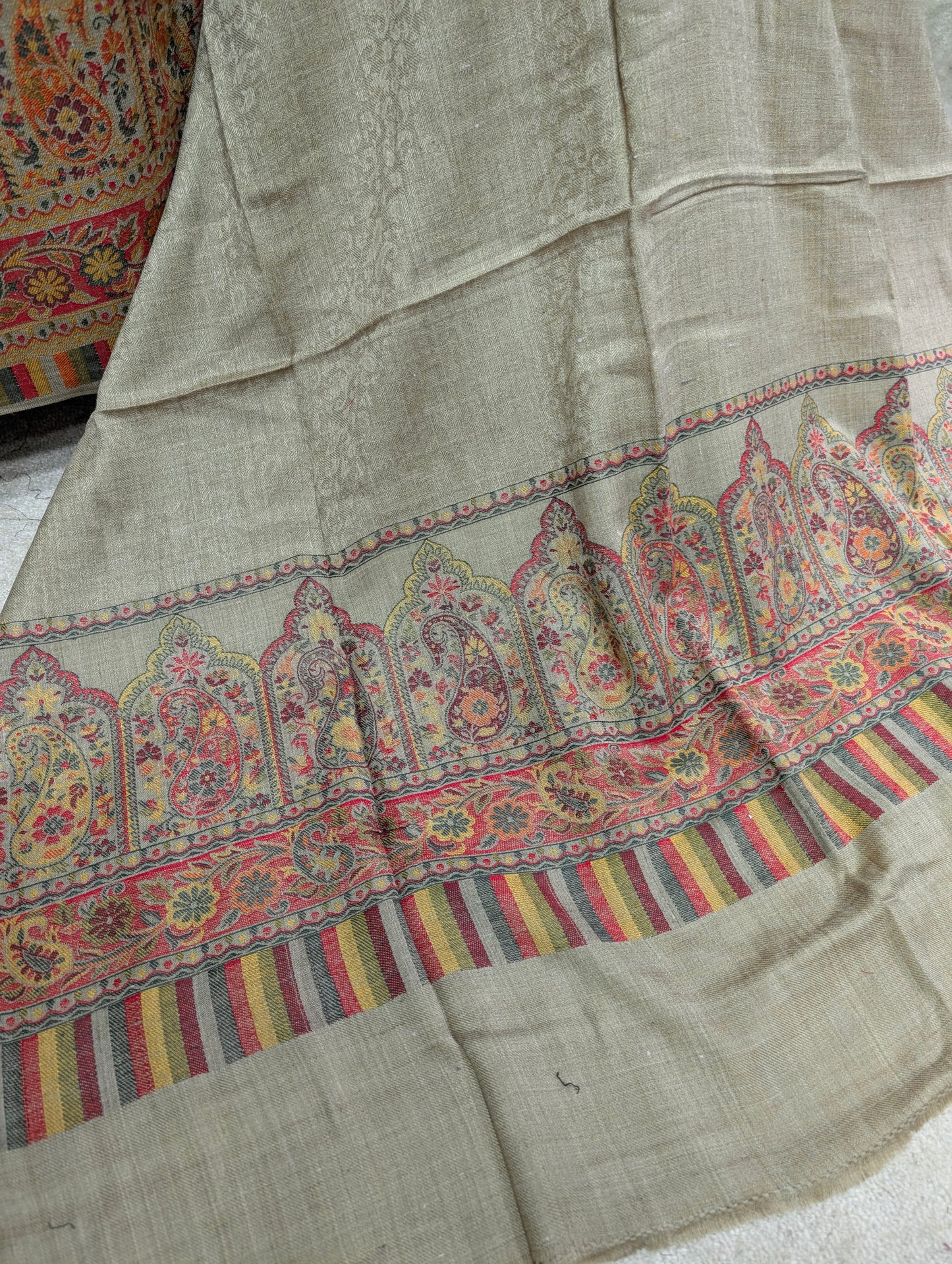 New Kani Pashmina Allover Design 3 Piece Unstitched Suit | Dark Skin