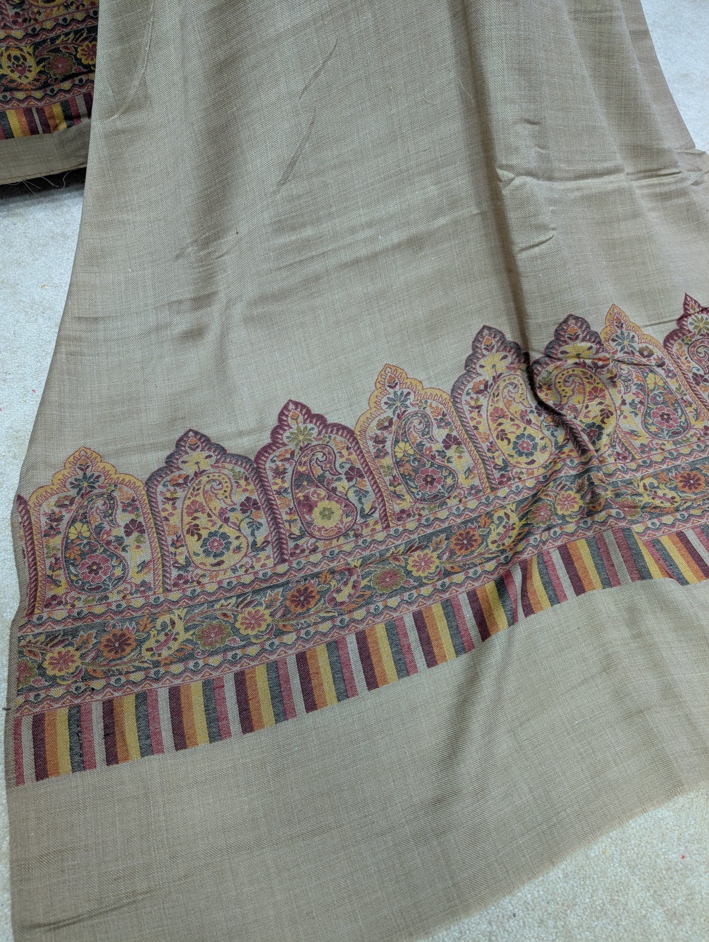 Special Kani Pashmina 3 Piece Unstitched Suit | Dark Skin