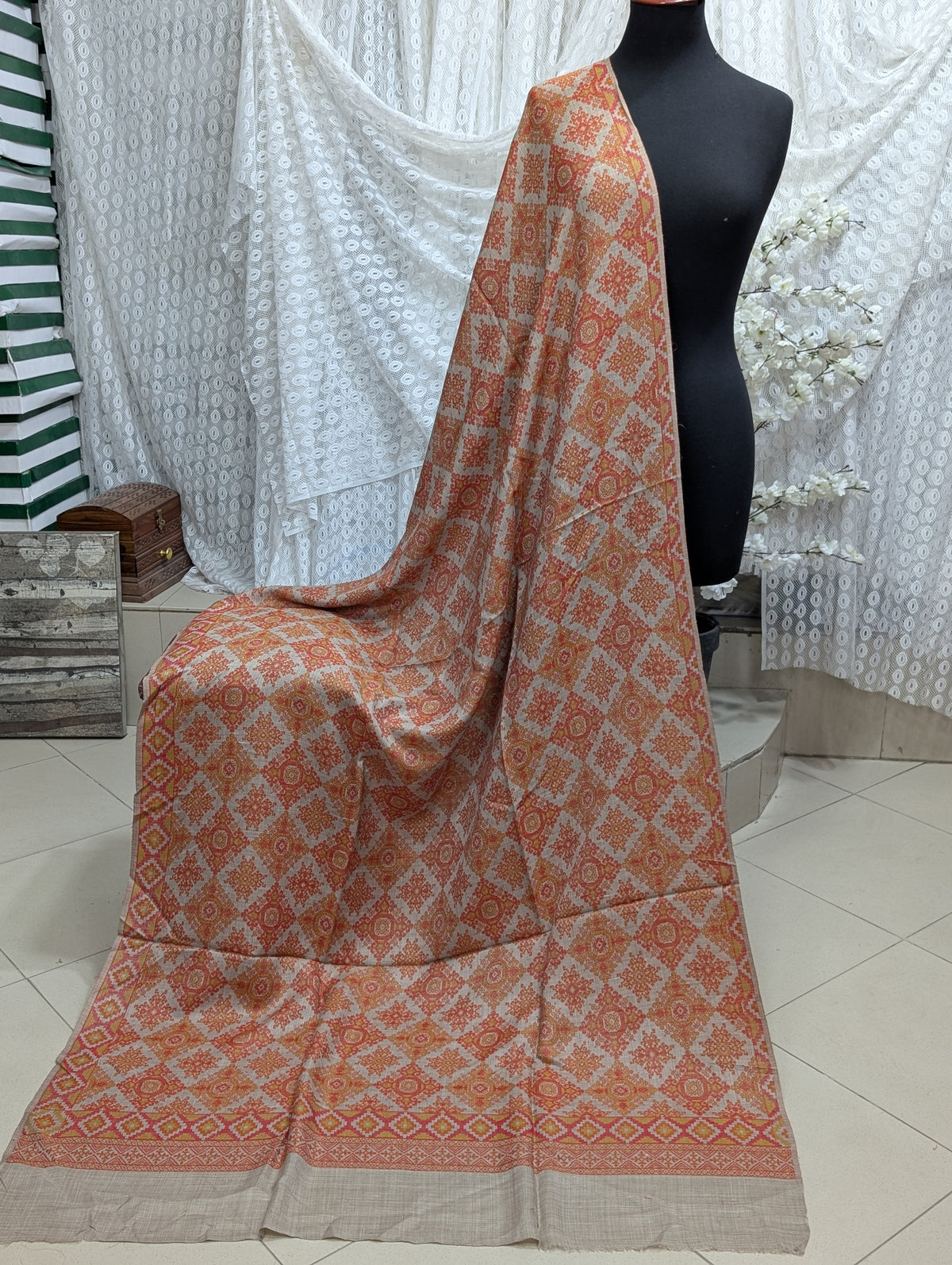 Pashmina Wool Multi Kani Shawl in Full Size | Multi Kani Work | Skin Multi