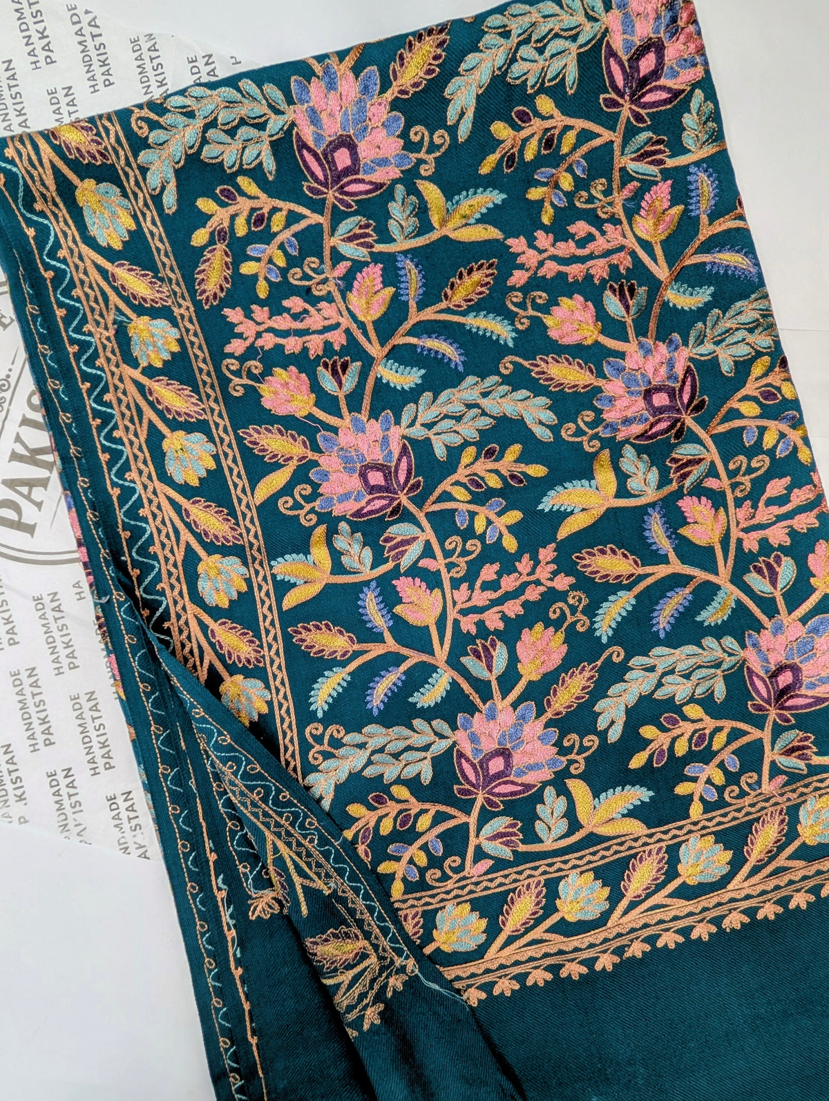 Kashmiri Jaal Shawl | Full Embroidered Shawl Resham Work Aar Embroidery | Zinc