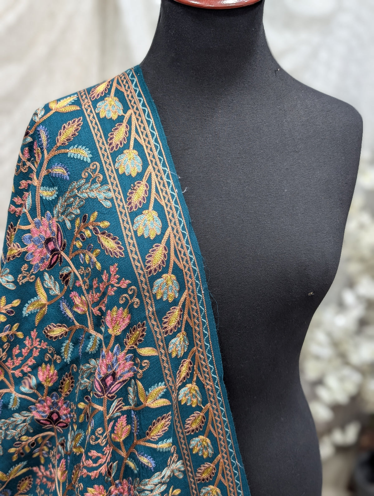 Kashmiri Jaal Shawl | Full Embroidered Shawl Resham Work Aar Embroidery | Zinc