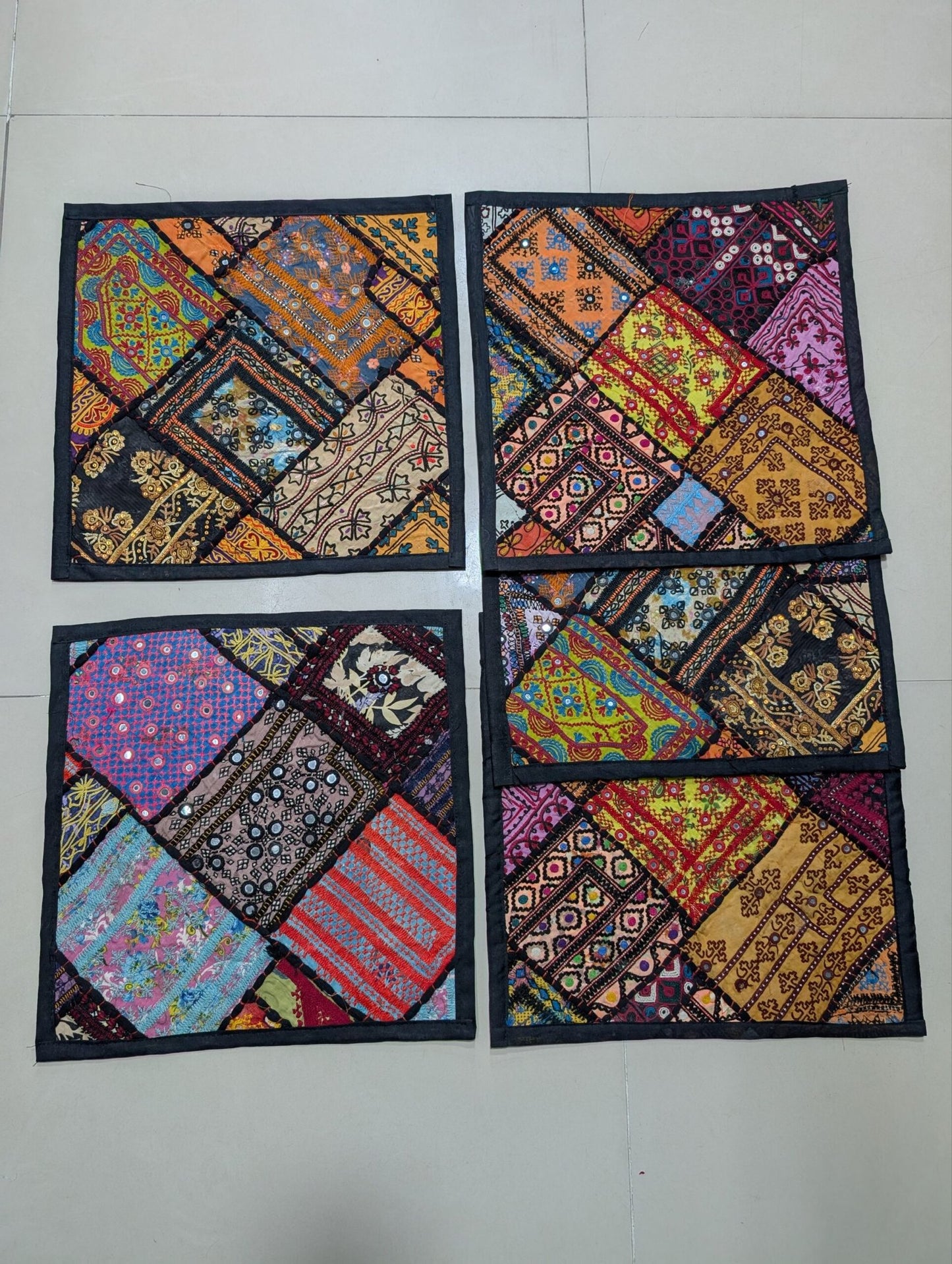 7 Piece Cushion Covers | Set of 7 Covers Sindhi Embroidered 5 + 2