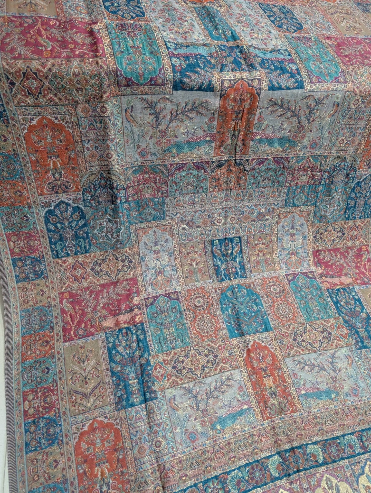 Luxury Kani Silk Dupatta Shawl, Wedding Wrap Perfect Gift Made in Kashmir
