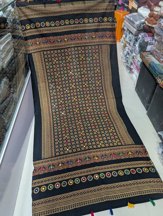 Ajrak Cotton Handmade Embroidered Dupatta