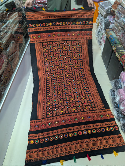 Ajrak Cotton Handmade Embroidered Dupatta