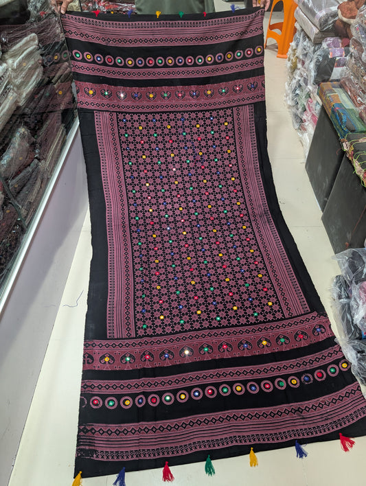 Ajrak Cotton Handmade Embroidered Dupatta