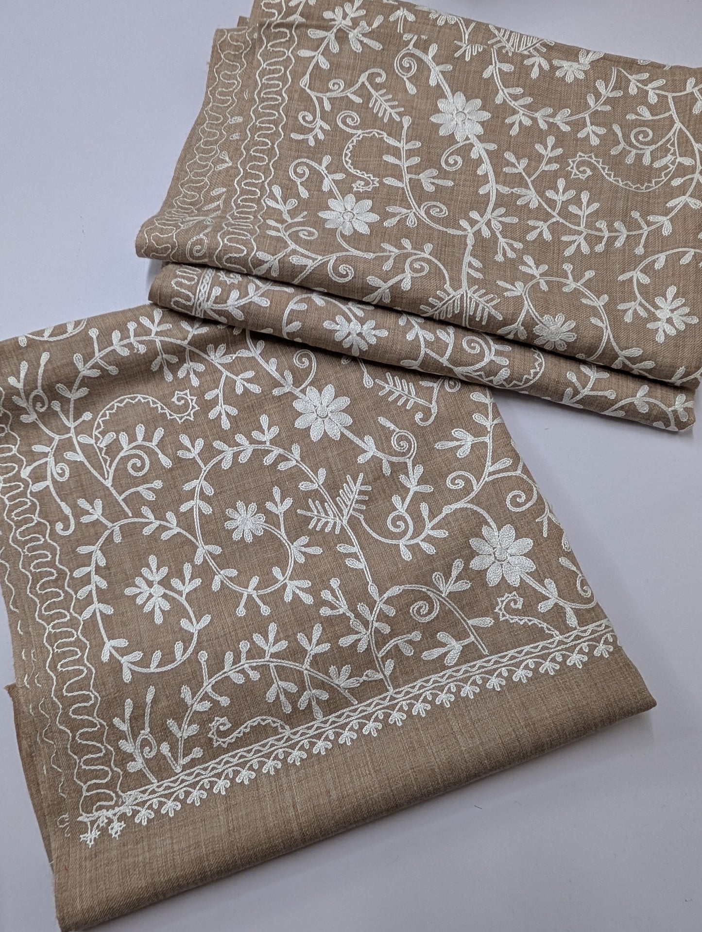 Pashmina Stole Full Embroidery Kashmiri Work in Sale Price perfect Gift 80x28 inches