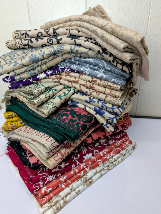 Pashmina Stole Full Embroidery Kashmiri Work in Sale Price perfect Gift 80x28 inches