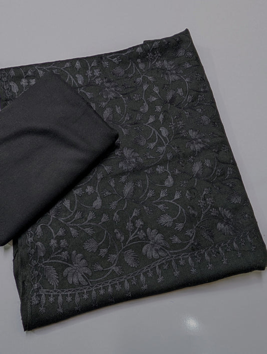 Pashmina 3 Piece Suit | Embroidered Shawl with Plain Suit Marina