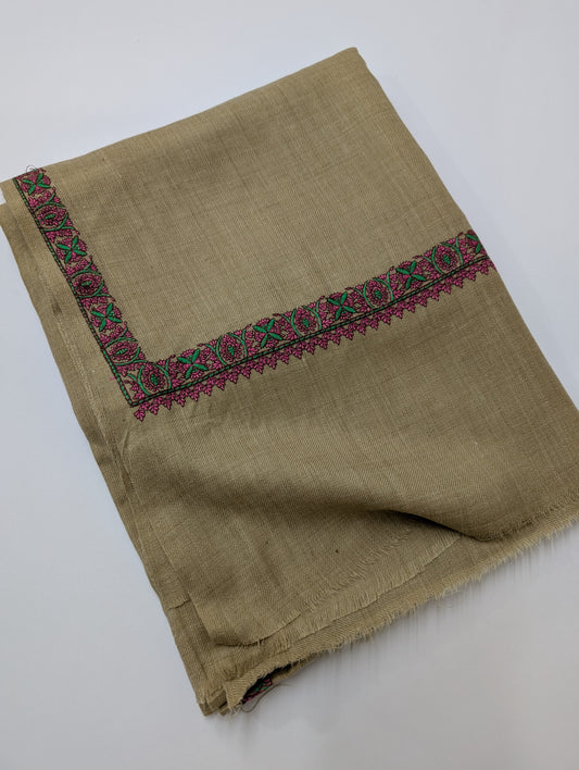 Hashia Border Embroidered Pashmina Shawl Best Selling Shawl Perfect Gift | Dark Skin