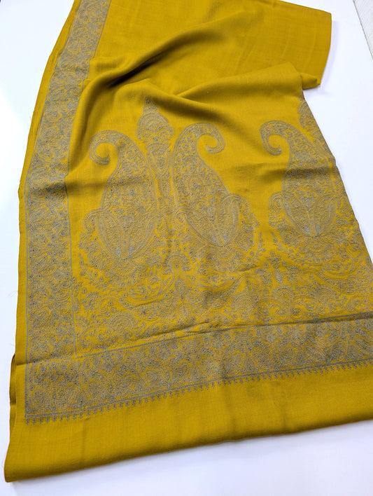 Pashmina Shawl | Papermache Border and Palla Embroidery 2025 Design