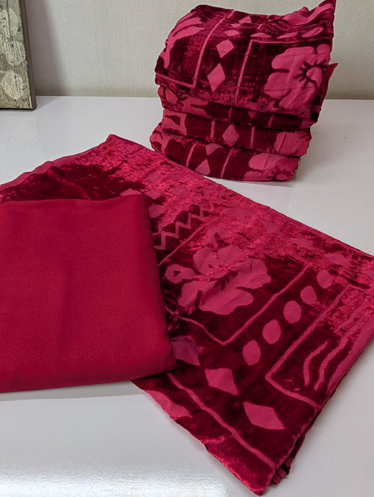 3 Piece Suit | Moonlight Marina with Palachi Shawl | Shocking Pink