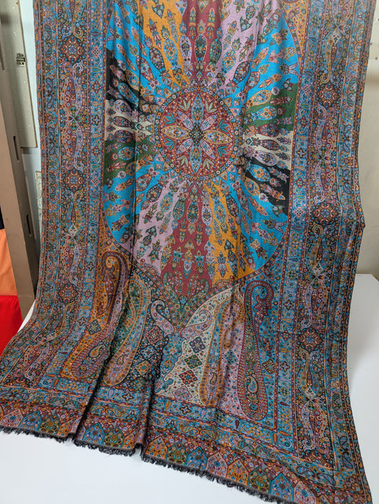 Kani Shawl Qalamkar Design Weaved Jamawar Toosh Shawl Made in Kashmir Full Size Shawl Perfect Gift