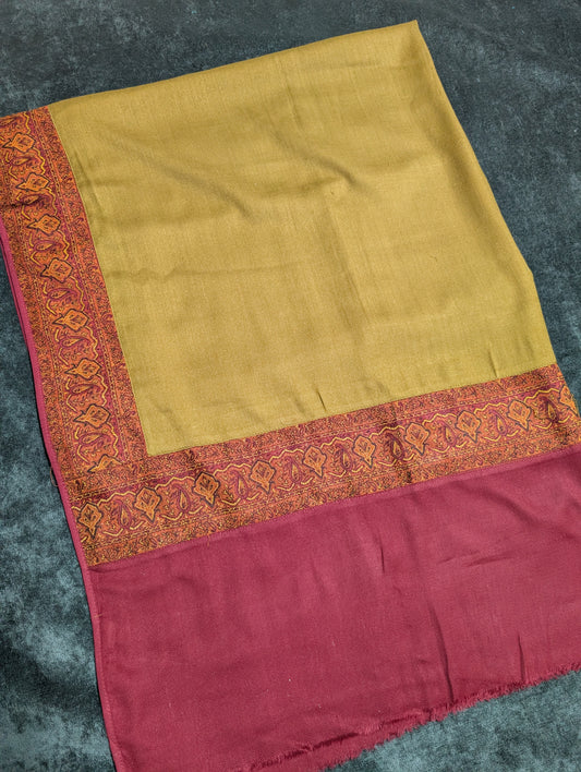 Kani Border Pashmina Shawl | Perfect Gift Item in Sale Price | Dark Mustard