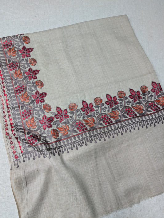 Kashmiri Shawl | Fine Pashmina Aari 4 Side Border Shawl Gift Item