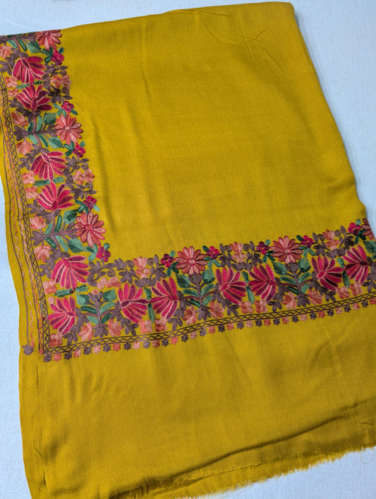 Kashmiri Shawl | Fine Pashmina Aari 4 Side Border Shawl Gift Item