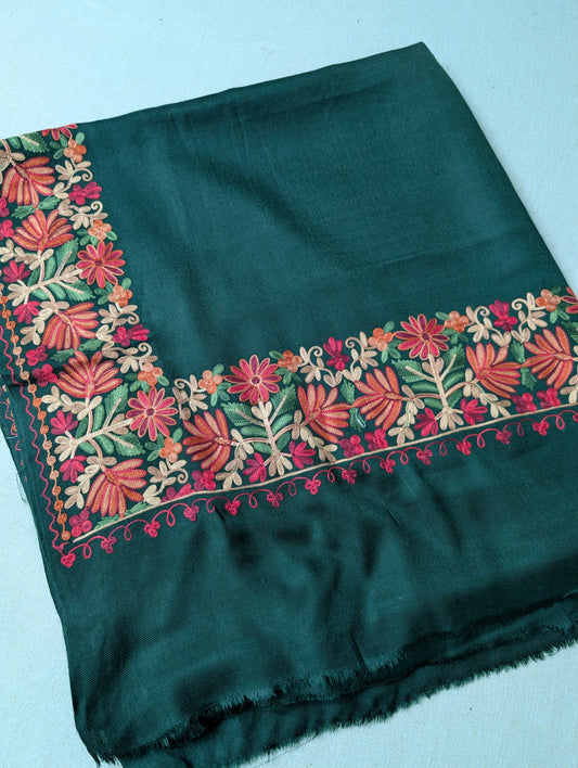 Kashmiri Shawl | Fine Pashmina Aari 4 Side Border Shawl Gift Item