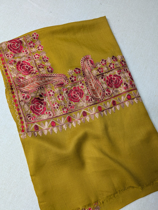 Kashmiri Shawl | Fine Pashmina Aari 4 Side Border Shawl Gift Item