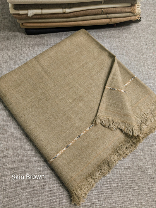 Gents Shawl | Pure, Fine and Soft Thick Wool Islampur Swat Khaddi Made Shawl Perfect Gift | Skin Brown