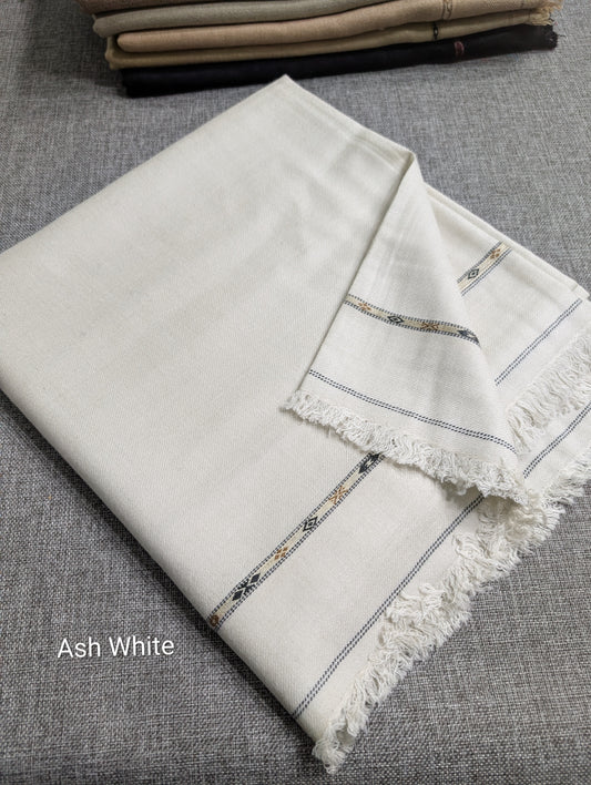Gents Shawl | Pure, Fine and Soft Thick Wool Islampur Swat Khaddi Made Shawl Perfect Gift | Ash White