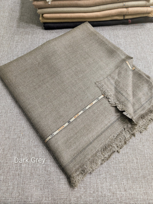 Gents Shawl | Pure, Fine and Soft Thick Wool Islampur Swat Khaddi Made Shawl Perfect Gift | Dark Grey