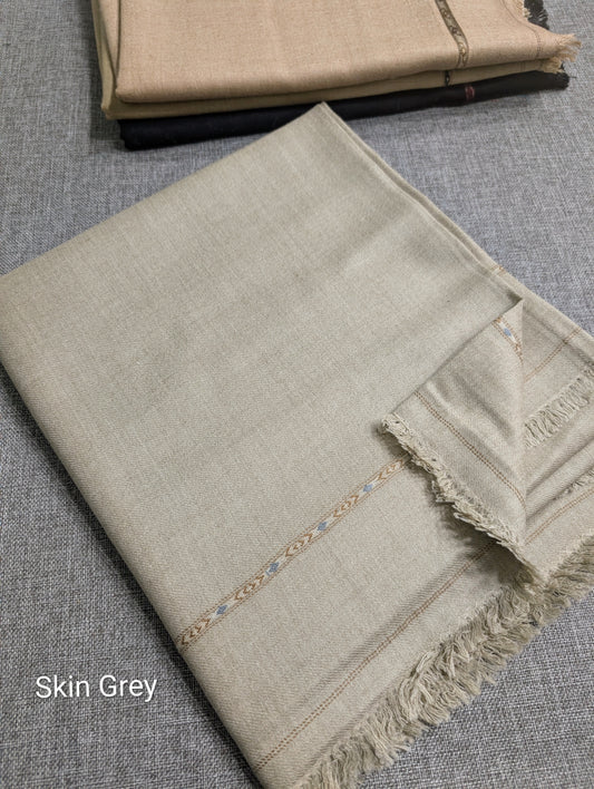 Gents Shawl | Pure, Fine and Soft Thick Wool Islampur Swat Khaddi Made Shawl Perfect Gift | Skin Grey