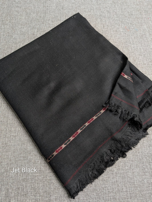 Gents Shawl | Pure, Fine and Soft Thick Wool Islampur Swat Khaddi Made Shawl Perfect Gift | Jet Black