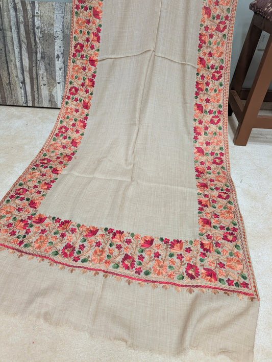 Pashmina Stole | Aari Border Embroidery 4 Side Border Perfect Gift