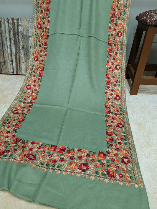 Pashmina Stole | Aari Border Embroidery 4 Side Border Perfect Gift | Pista