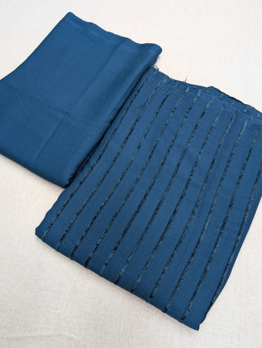 Velvet Lining Suit Marina Wool | Perfect Winter Fabric 6 Yards | Dark Zinc