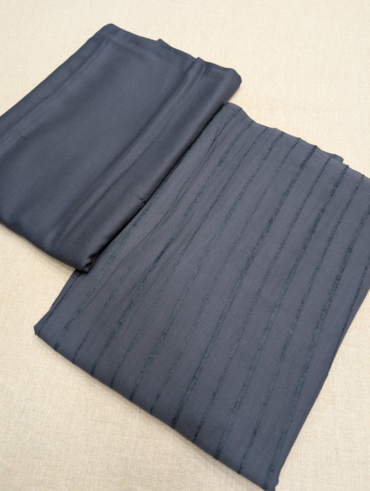 Velvet Lining Suit Marina Wool | Perfect Winter Fabric 6 Yards | Grey