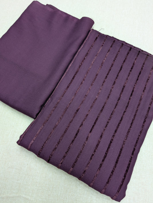Velvet Lining Suit Marina Wool | Perfect Winter Fabric 6 Yards | Dark Purple