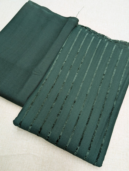 Velvet Lining Suit Marina Wool | Perfect Winter Fabric 6 Yards | Dark Green