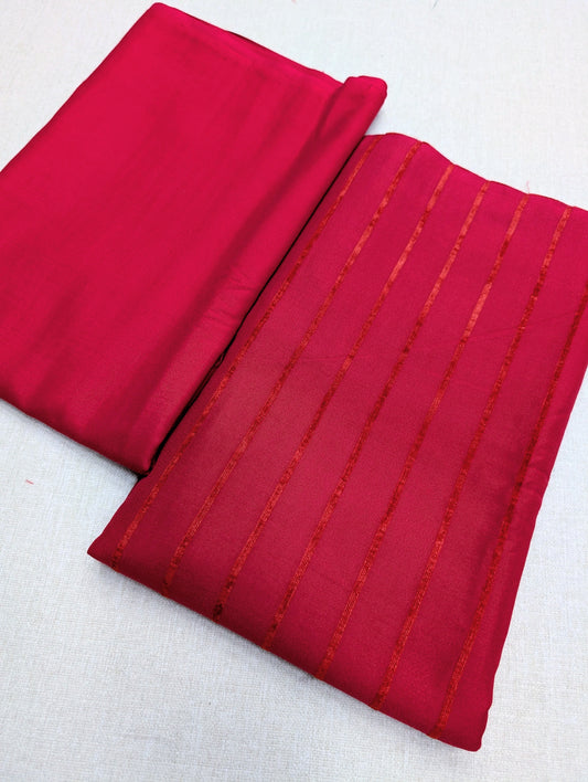 Velvet Lining Suit Marina Wool | Perfect Winter Fabric 6 Yards | Shocking Pink