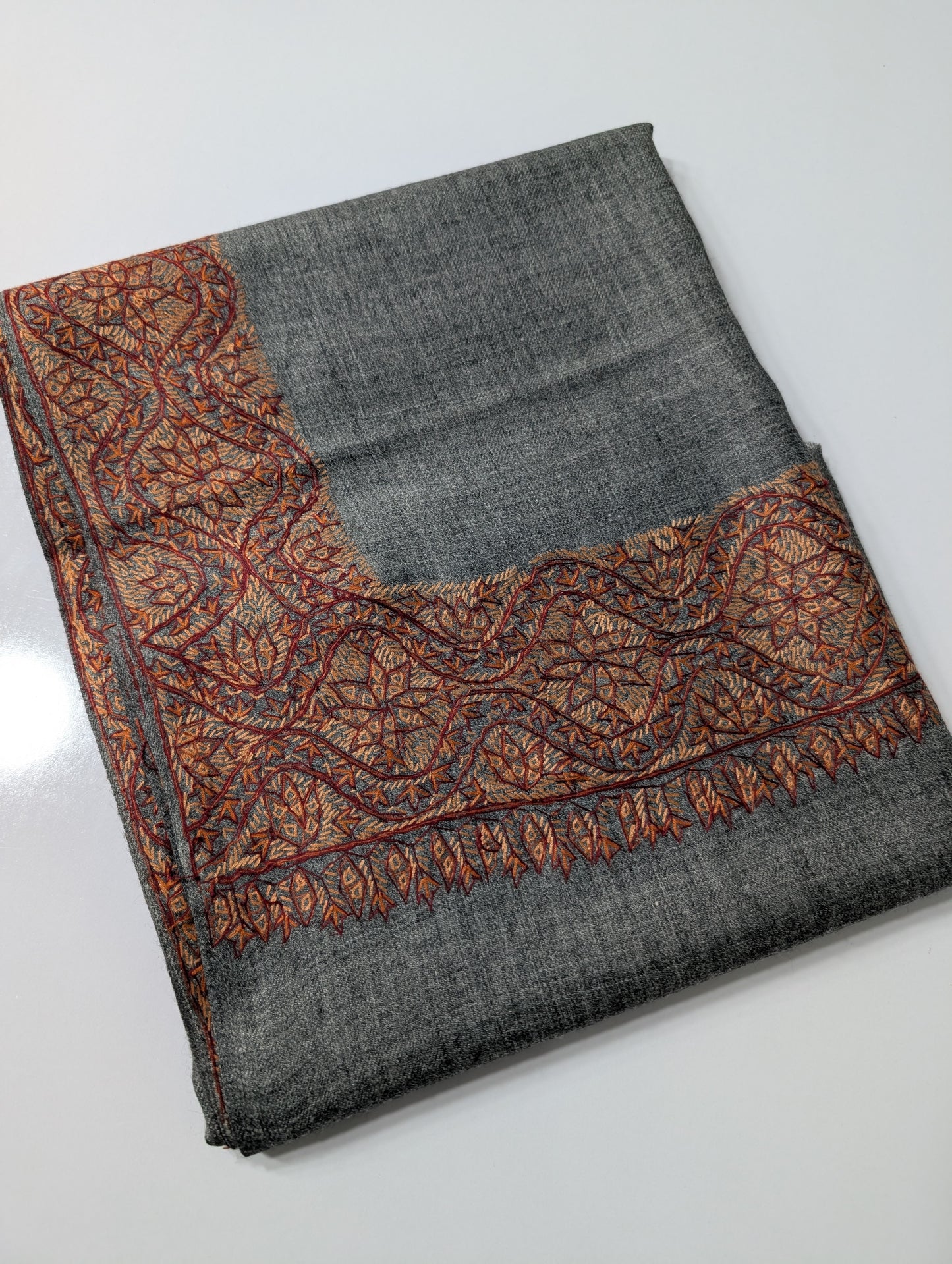 Kashmiri Shawl | Handmade Border Embroidery Made in Kashmir Pure Pashmina