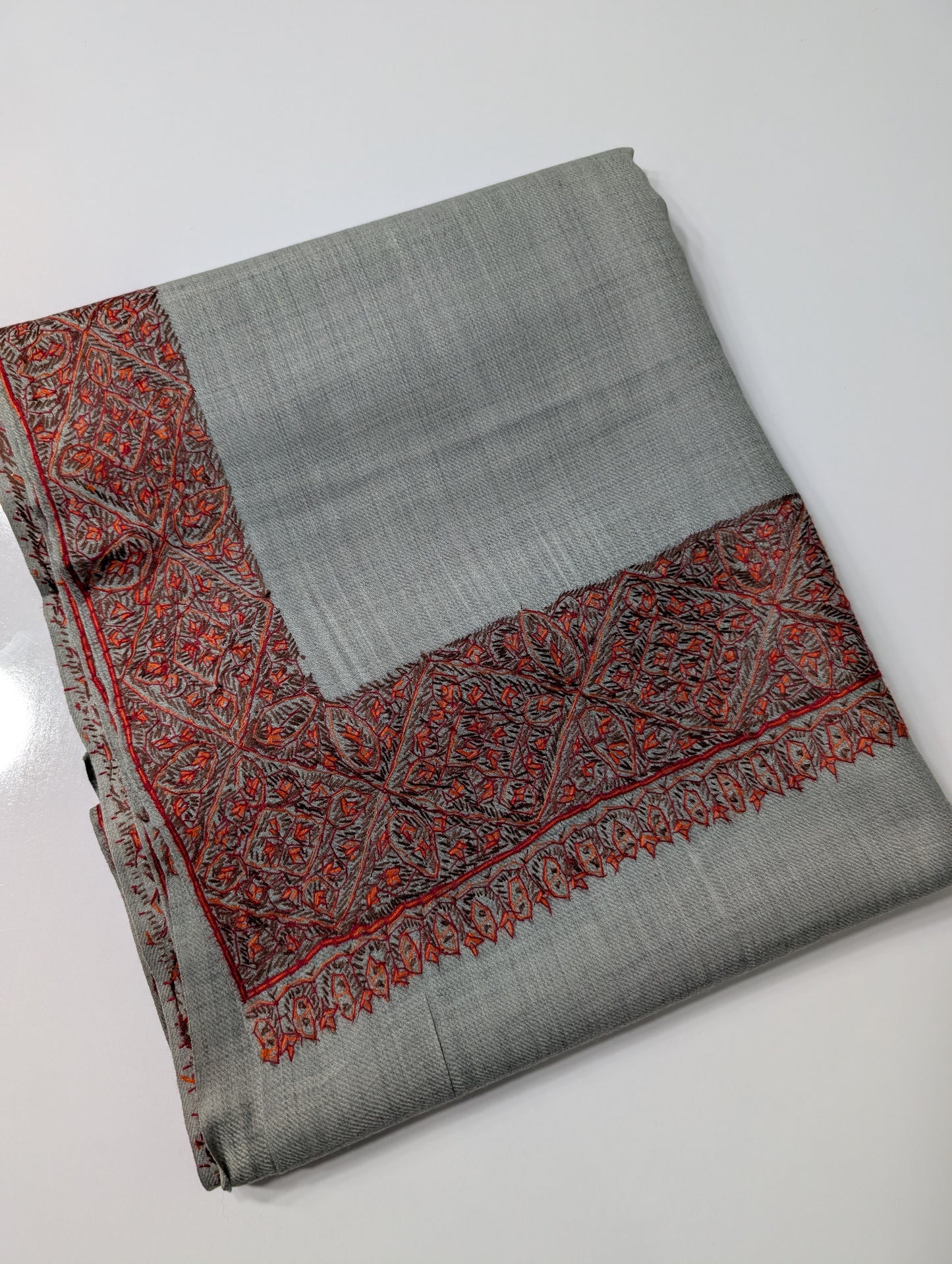 Kashmiri Shawl | Handmade Border Embroidery Made in Kashmir Pure Pashmina
