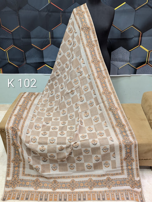Lawn Full kani Shawl | Self Kani Shawl Full Size Pure Lawn | K102