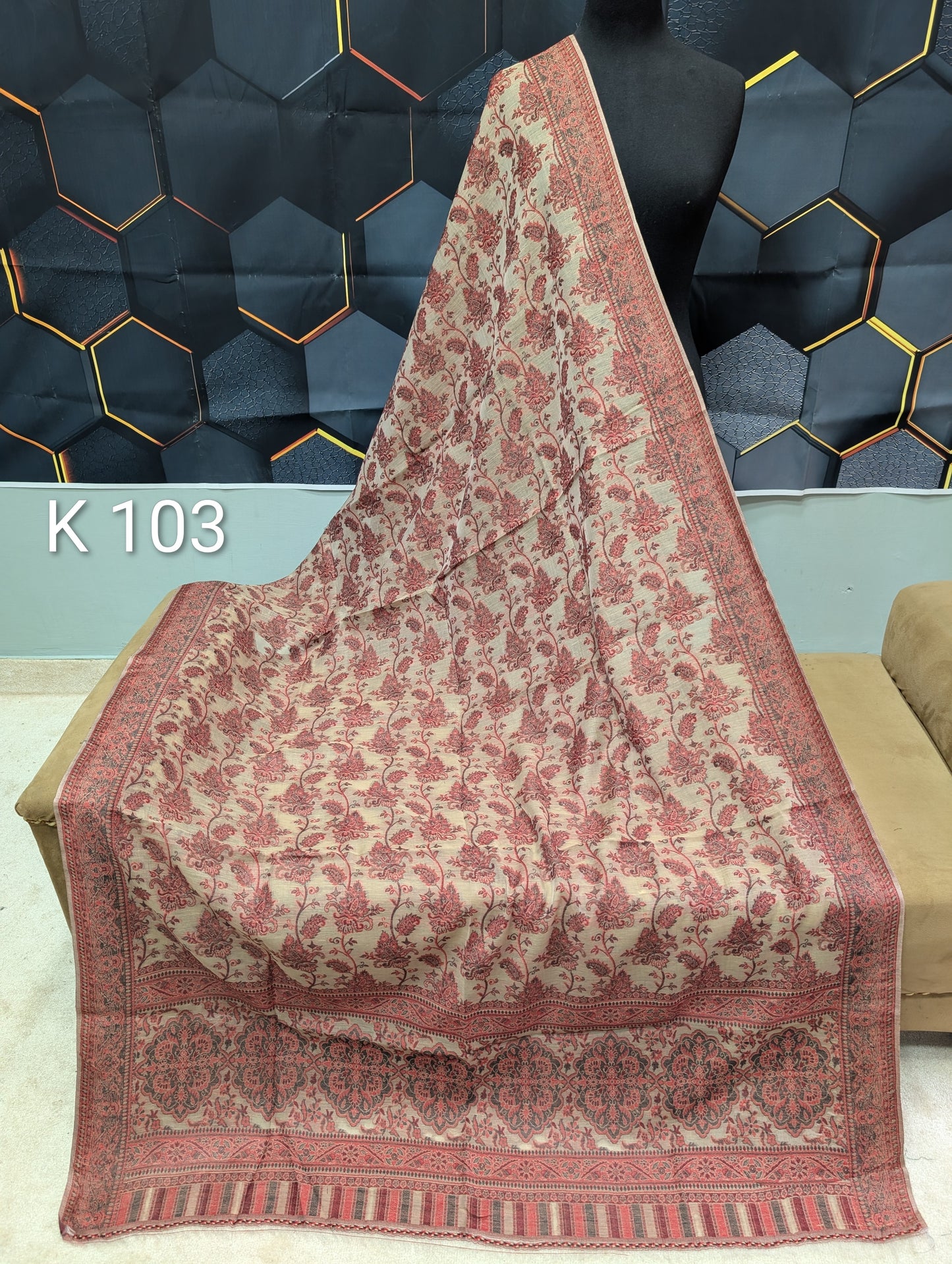 Lawn Full kani Shawl | Self Kani Shawl Full Size Pure Lawn | K103