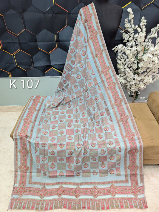 Lawn Full kani Shawl | Self Kani Shawl Full Size Pure Lawn | K107