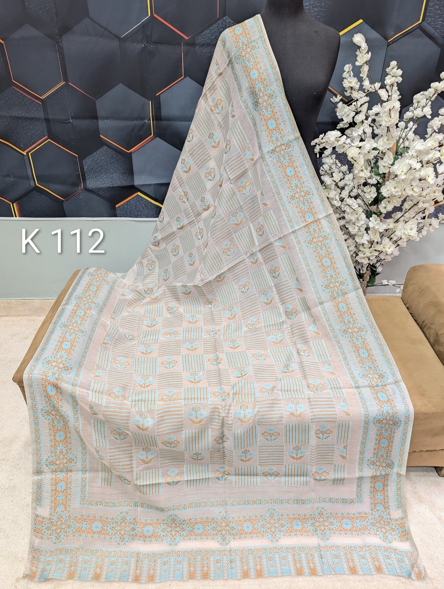 Lawn Full kani Shawl | Self Kani Shawl Full Size Pure Lawn | K112