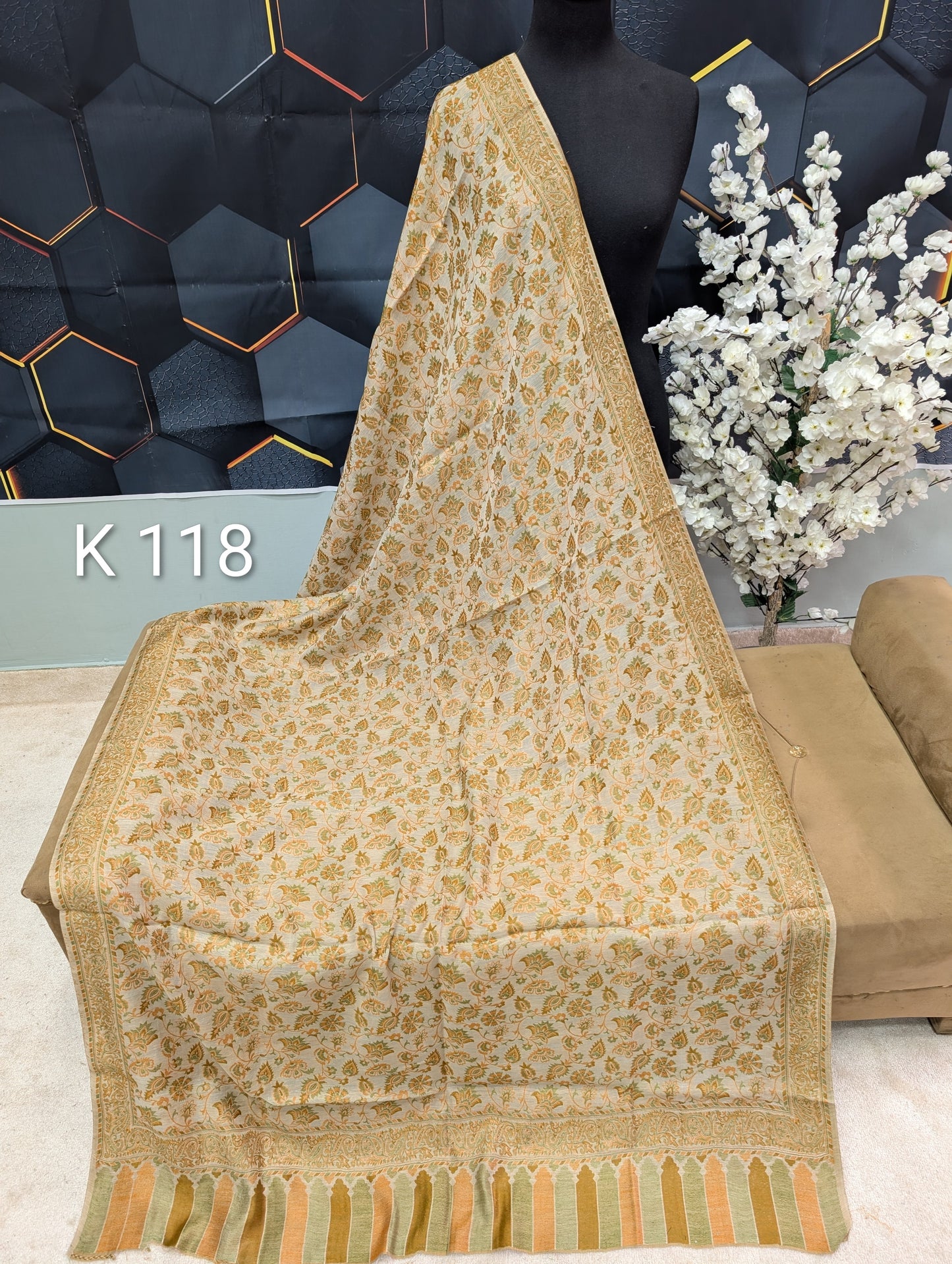 Lawn Full kani Shawl | Self Kani Shawl Full Size Pure Lawn | K118
