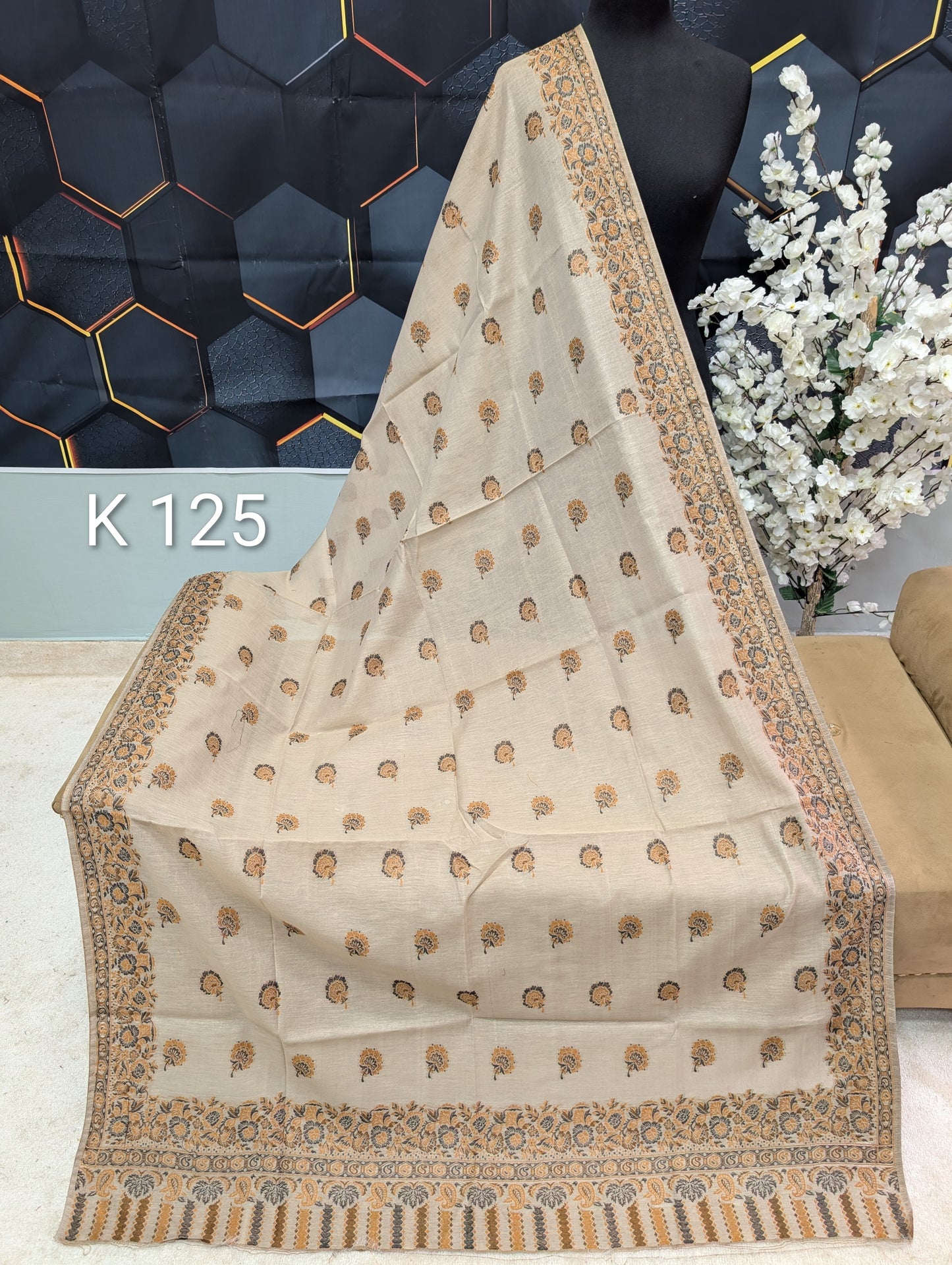 Lawn Full kani Shawl | Self Kani Shawl Full Size Pure Lawn | K125