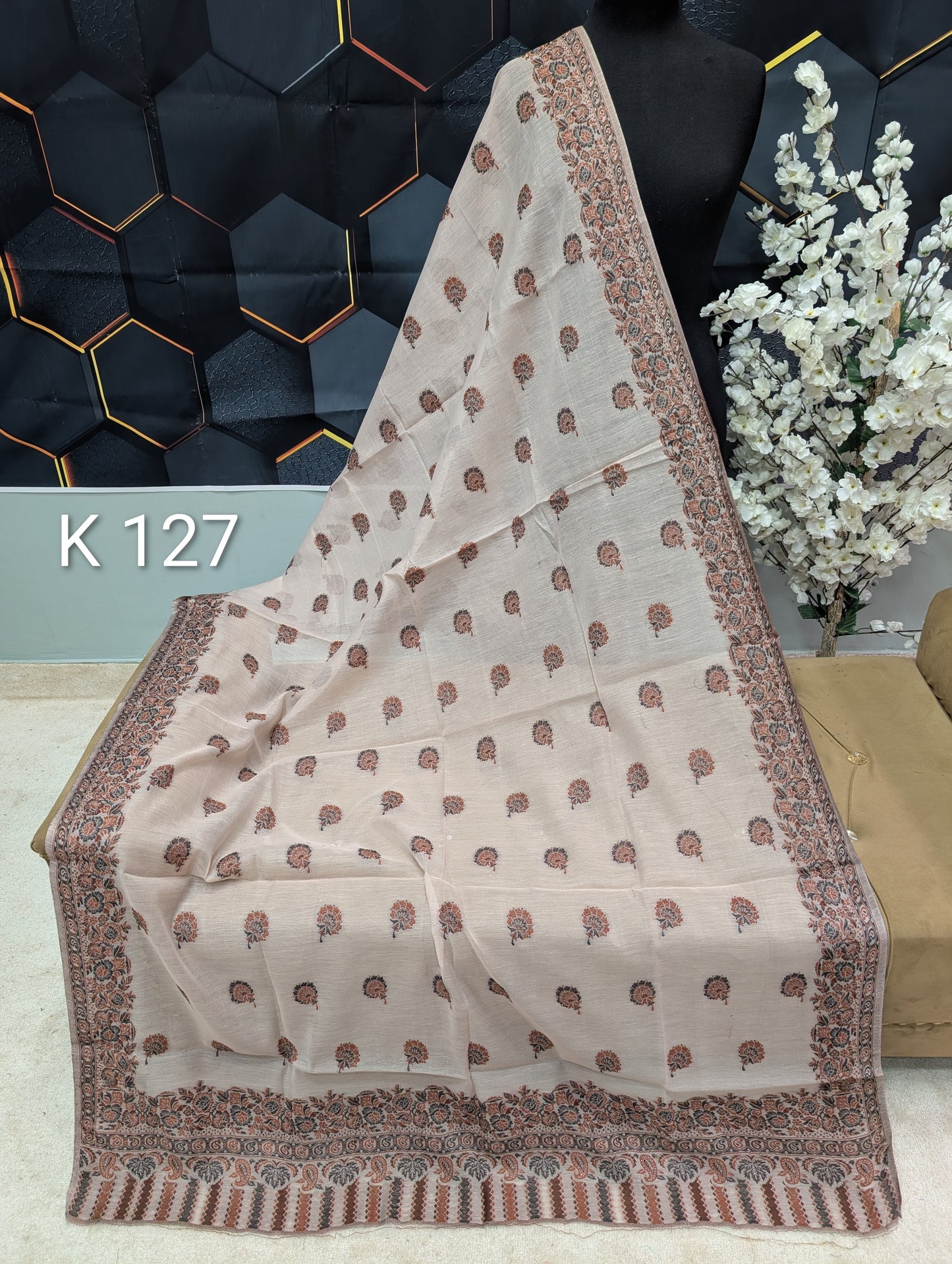 Lawn Full kani Shawl | Self Kani Shawl Full Size Pure Lawn | K127